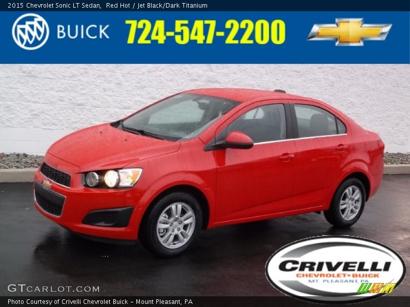 Red Hot / Jet Black/Dark Titanium 2015 Chevrolet Sonic LT Sedan