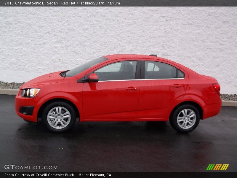 Red Hot / Jet Black/Dark Titanium 2015 Chevrolet Sonic LT Sedan
