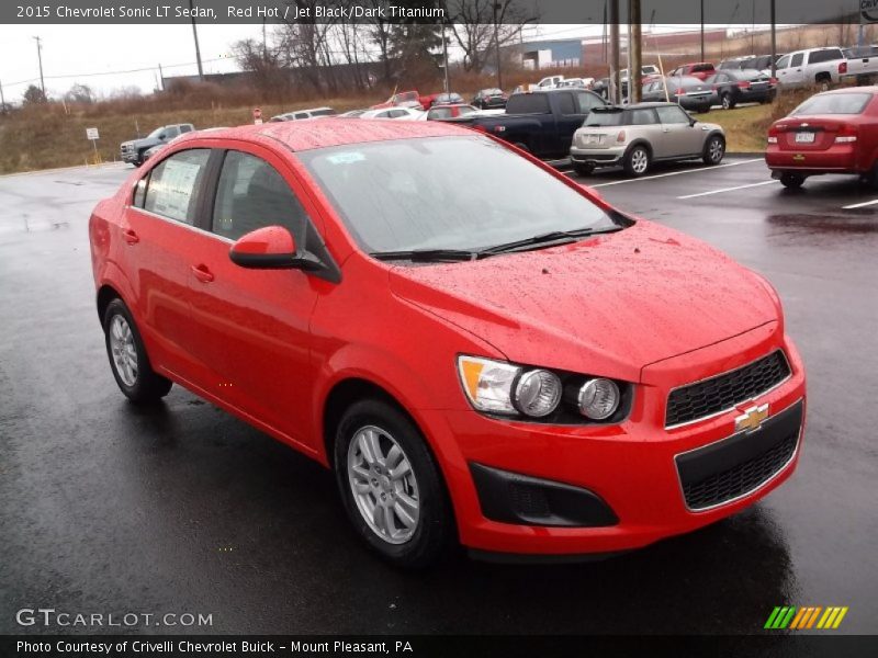 Red Hot / Jet Black/Dark Titanium 2015 Chevrolet Sonic LT Sedan