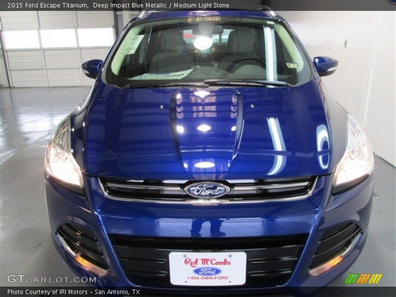 Deep Impact Blue Metallic / Medium Light Stone 2015 Ford Escape Titanium