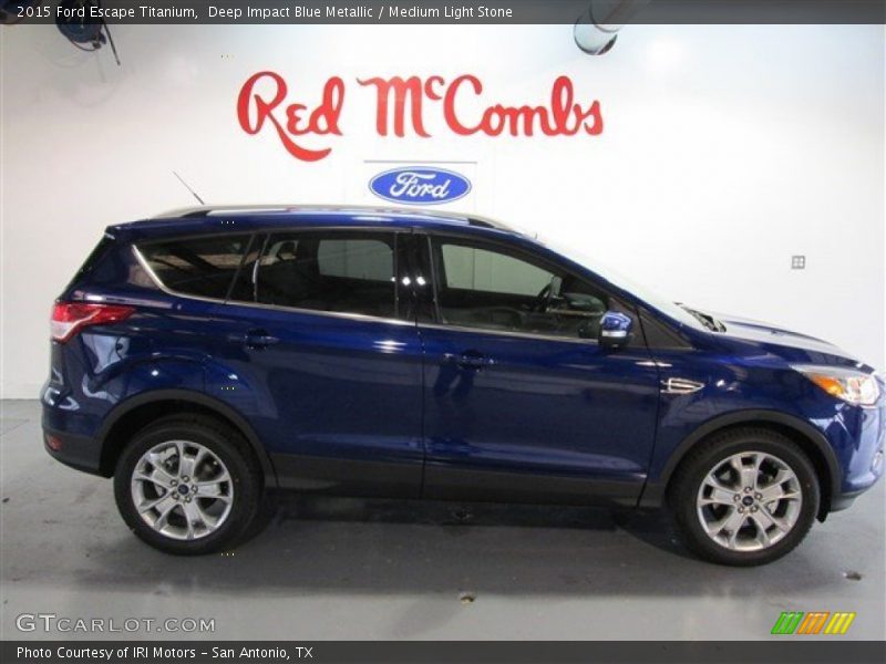 Deep Impact Blue Metallic / Medium Light Stone 2015 Ford Escape Titanium