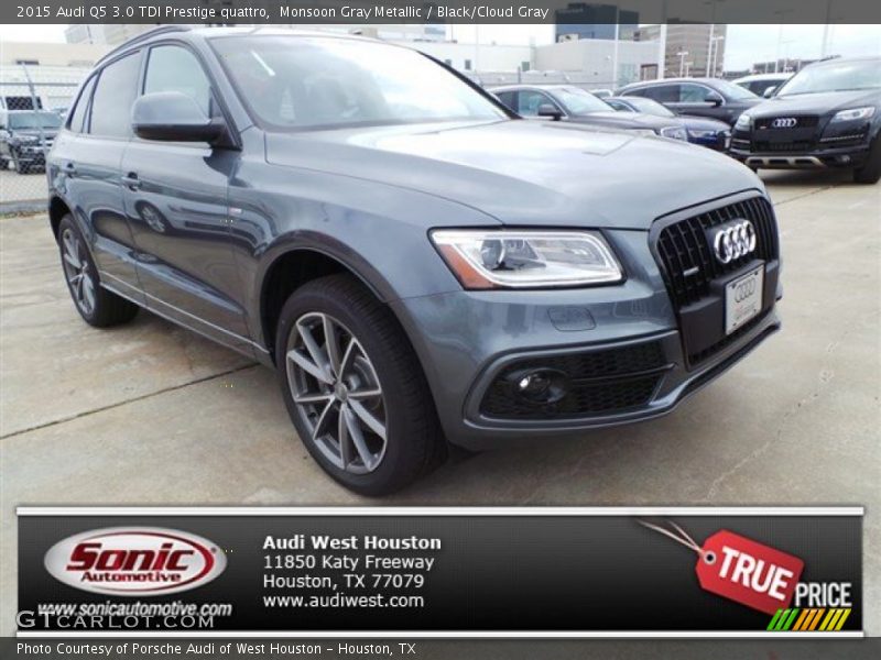 Monsoon Gray Metallic / Black/Cloud Gray 2015 Audi Q5 3.0 TDI Prestige quattro