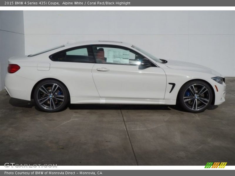 Alpine White / Coral Red/Black Highlight 2015 BMW 4 Series 435i Coupe