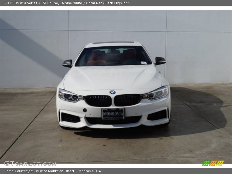 Alpine White / Coral Red/Black Highlight 2015 BMW 4 Series 435i Coupe