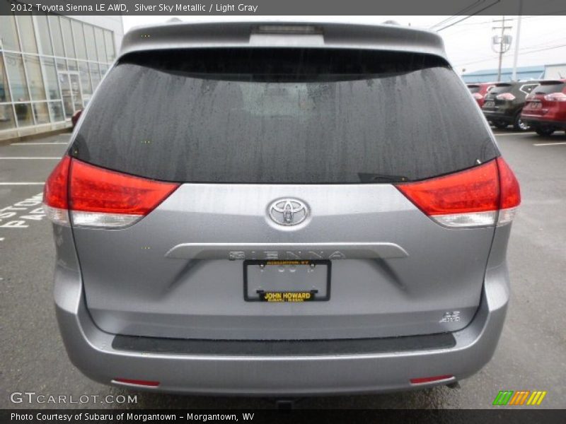 Silver Sky Metallic / Light Gray 2012 Toyota Sienna LE AWD
