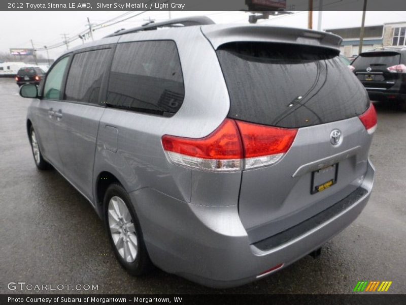 Silver Sky Metallic / Light Gray 2012 Toyota Sienna LE AWD