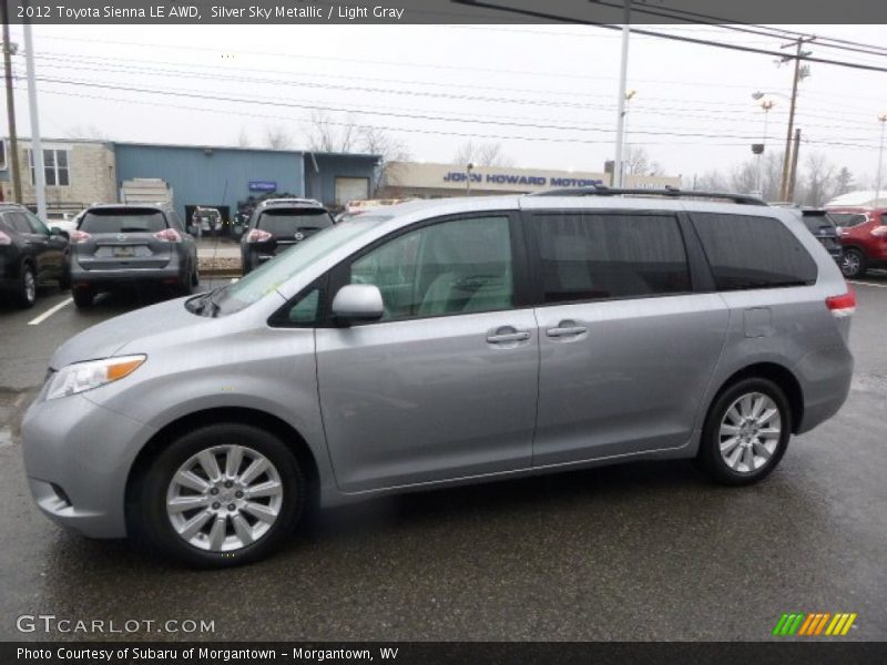 Silver Sky Metallic / Light Gray 2012 Toyota Sienna LE AWD