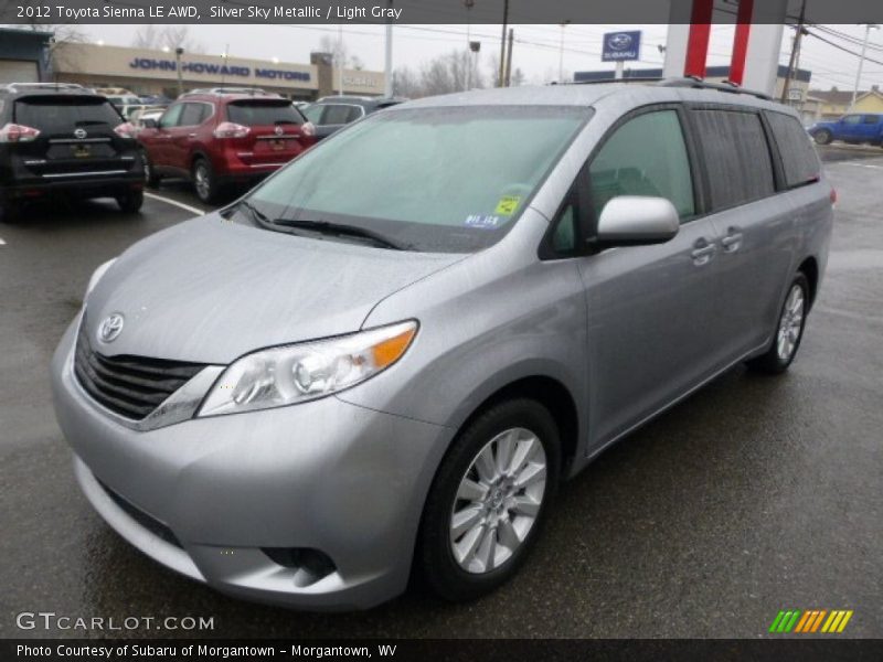 Silver Sky Metallic / Light Gray 2012 Toyota Sienna LE AWD