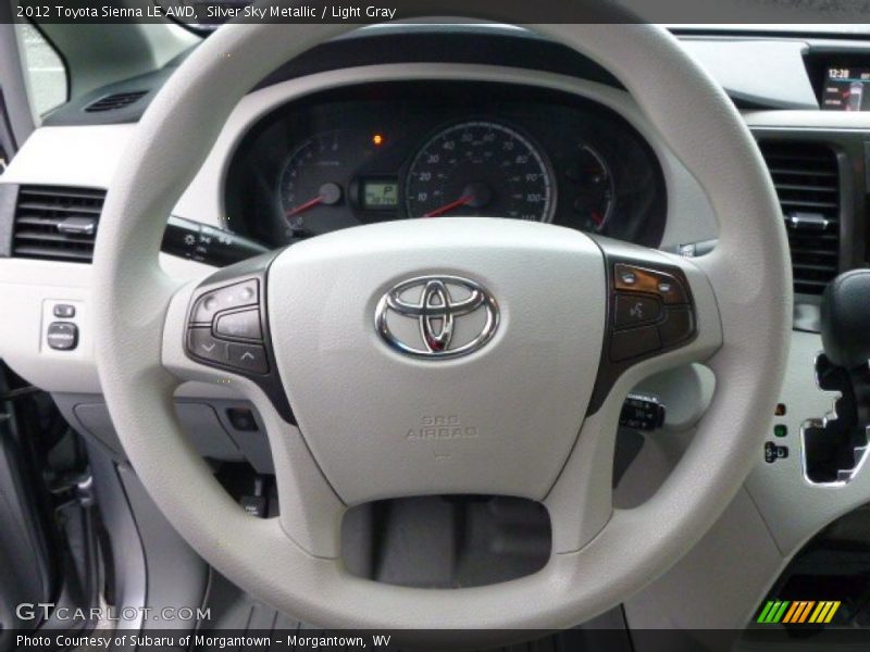 Silver Sky Metallic / Light Gray 2012 Toyota Sienna LE AWD