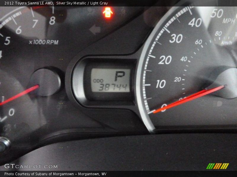 Silver Sky Metallic / Light Gray 2012 Toyota Sienna LE AWD