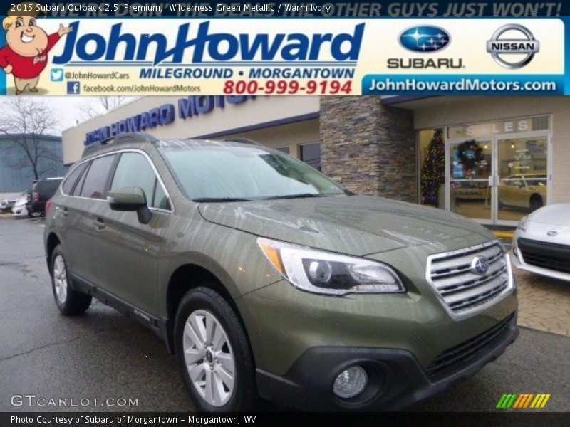 Wilderness Green Metallic / Warm Ivory 2015 Subaru Outback 2.5i Premium