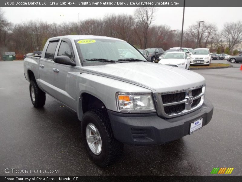 Bright Silver Metallic / Dark Slate Gray/Medium Slate Gray 2008 Dodge Dakota SXT Crew Cab 4x4