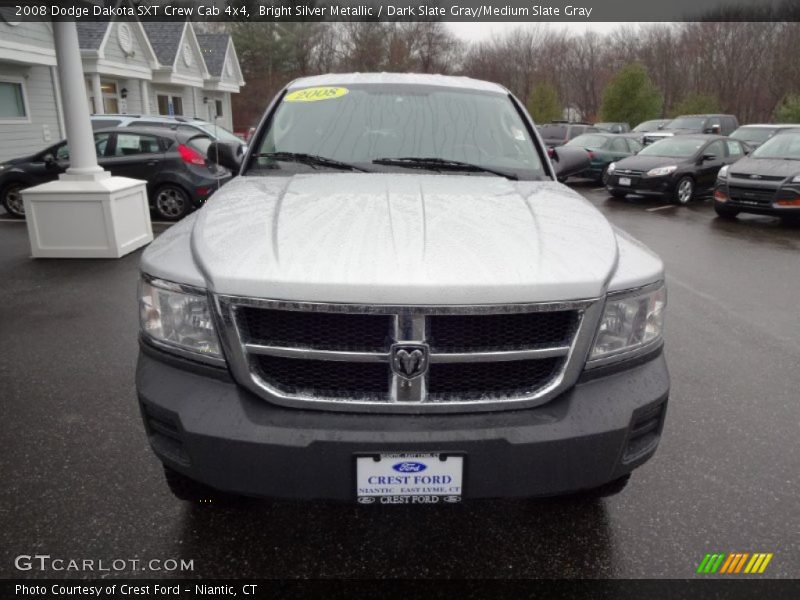Bright Silver Metallic / Dark Slate Gray/Medium Slate Gray 2008 Dodge Dakota SXT Crew Cab 4x4