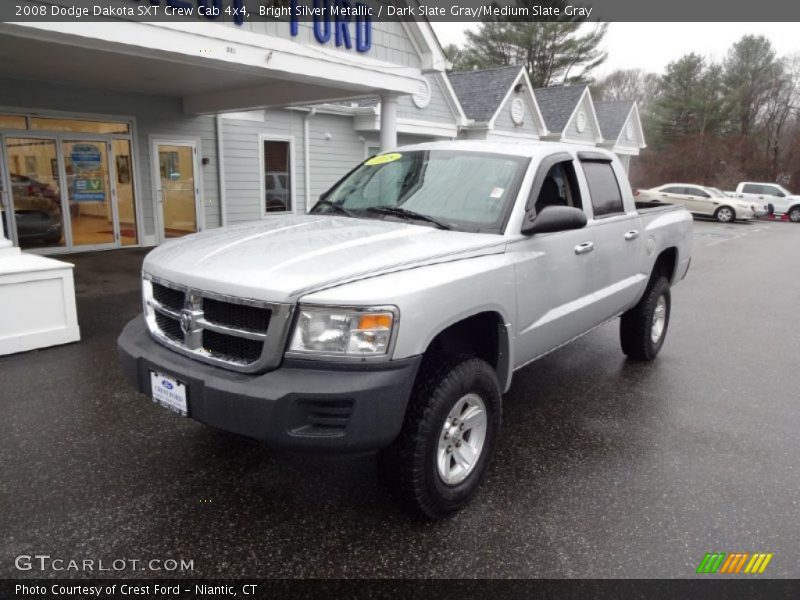 Bright Silver Metallic / Dark Slate Gray/Medium Slate Gray 2008 Dodge Dakota SXT Crew Cab 4x4