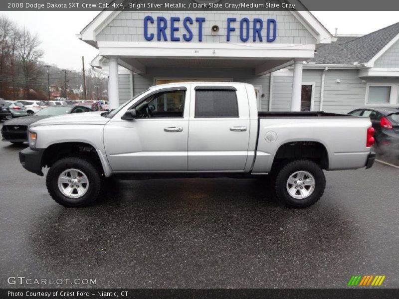 Bright Silver Metallic / Dark Slate Gray/Medium Slate Gray 2008 Dodge Dakota SXT Crew Cab 4x4