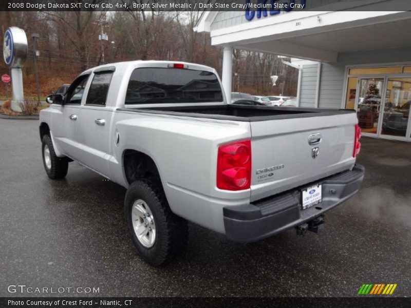 Bright Silver Metallic / Dark Slate Gray/Medium Slate Gray 2008 Dodge Dakota SXT Crew Cab 4x4