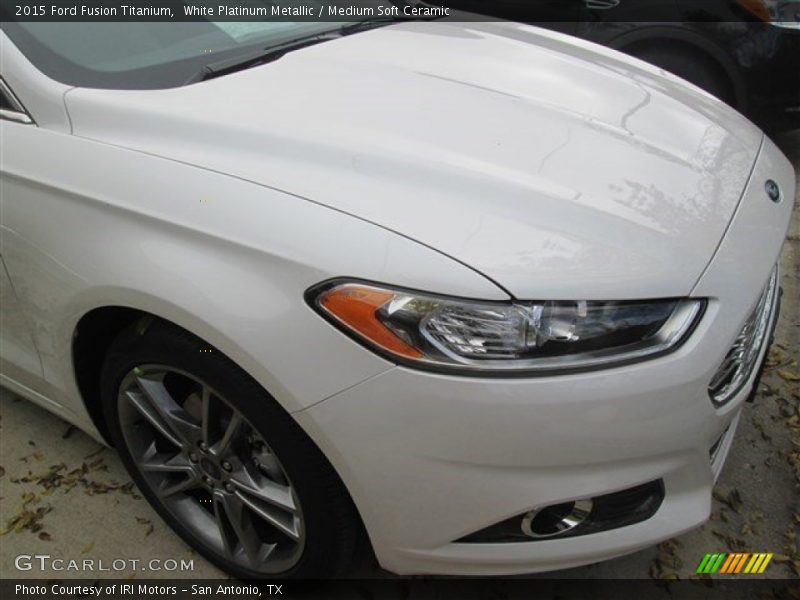 White Platinum Metallic / Medium Soft Ceramic 2015 Ford Fusion Titanium