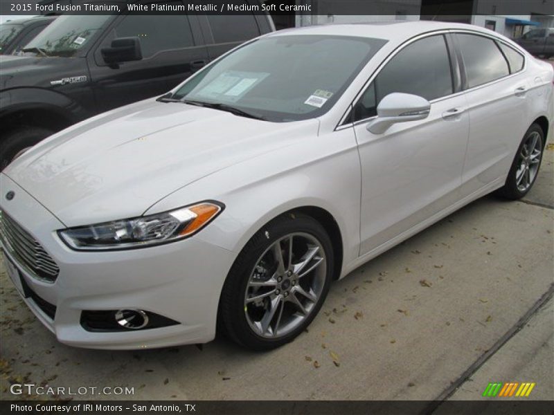 White Platinum Metallic / Medium Soft Ceramic 2015 Ford Fusion Titanium