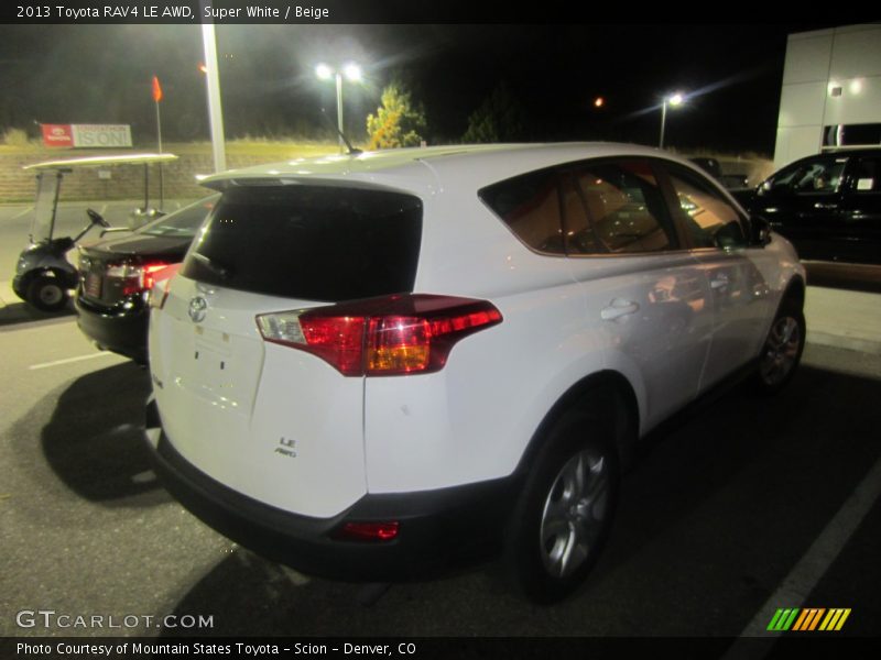 Super White / Beige 2013 Toyota RAV4 LE AWD
