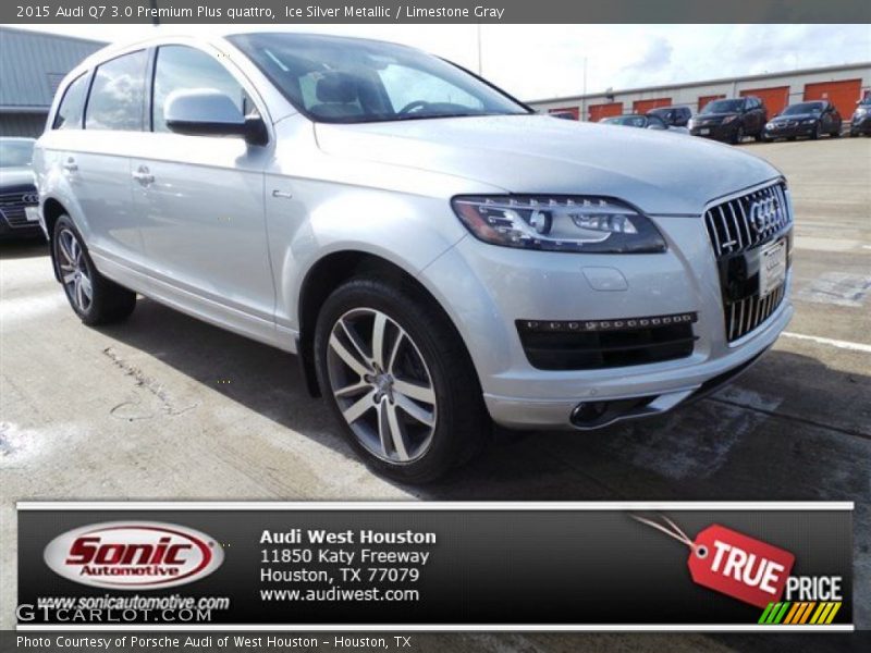 Ice Silver Metallic / Limestone Gray 2015 Audi Q7 3.0 Premium Plus quattro