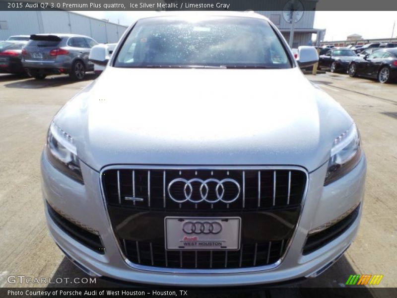 Ice Silver Metallic / Limestone Gray 2015 Audi Q7 3.0 Premium Plus quattro