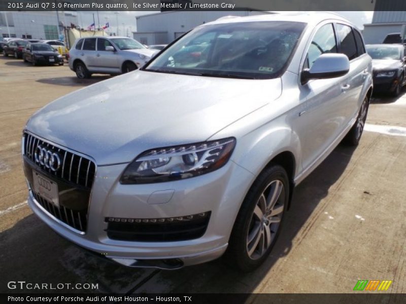 Ice Silver Metallic / Limestone Gray 2015 Audi Q7 3.0 Premium Plus quattro