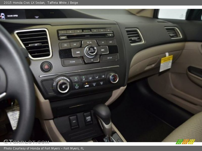 Taffeta White / Beige 2015 Honda Civic LX Sedan