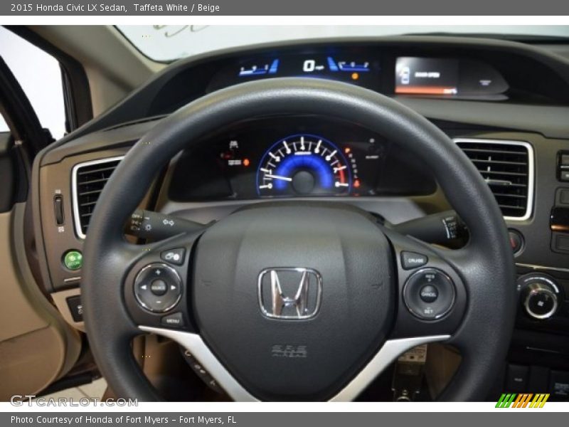 Taffeta White / Beige 2015 Honda Civic LX Sedan