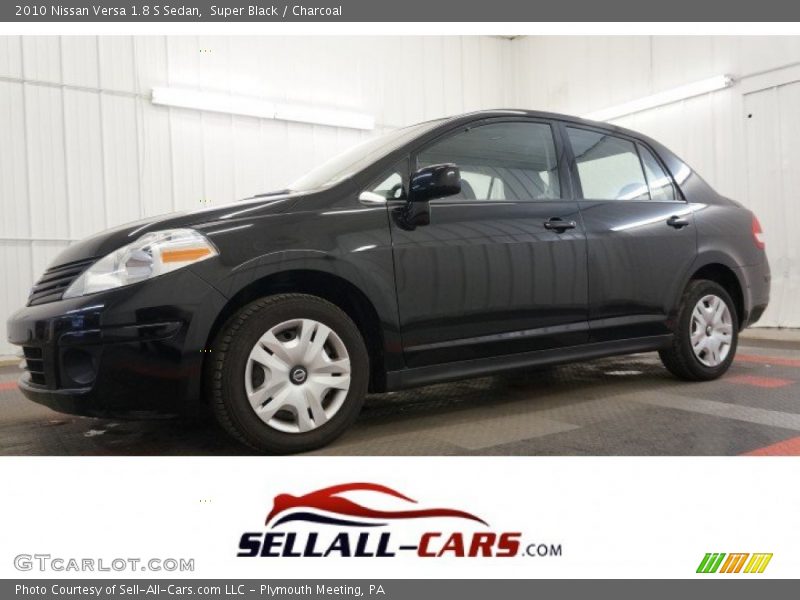 Super Black / Charcoal 2010 Nissan Versa 1.8 S Sedan