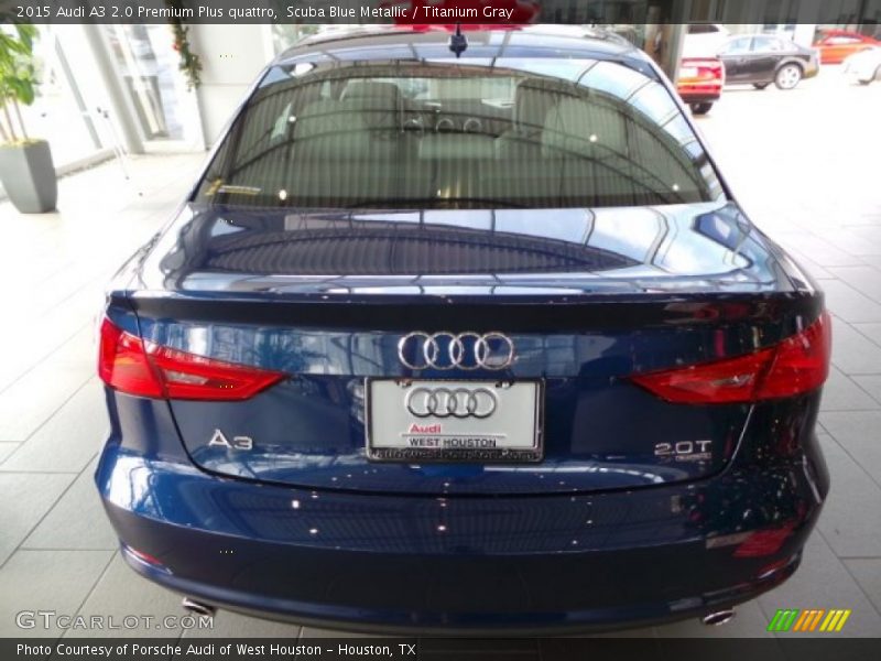 Scuba Blue Metallic / Titanium Gray 2015 Audi A3 2.0 Premium Plus quattro