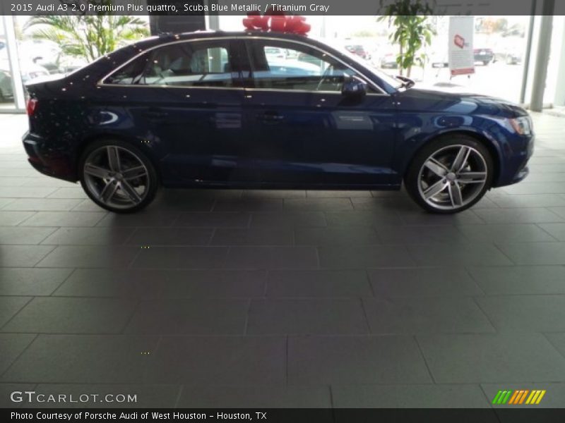 Scuba Blue Metallic / Titanium Gray 2015 Audi A3 2.0 Premium Plus quattro