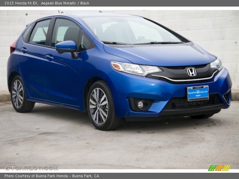 Aegean Blue Metallic / Black 2015 Honda Fit EX