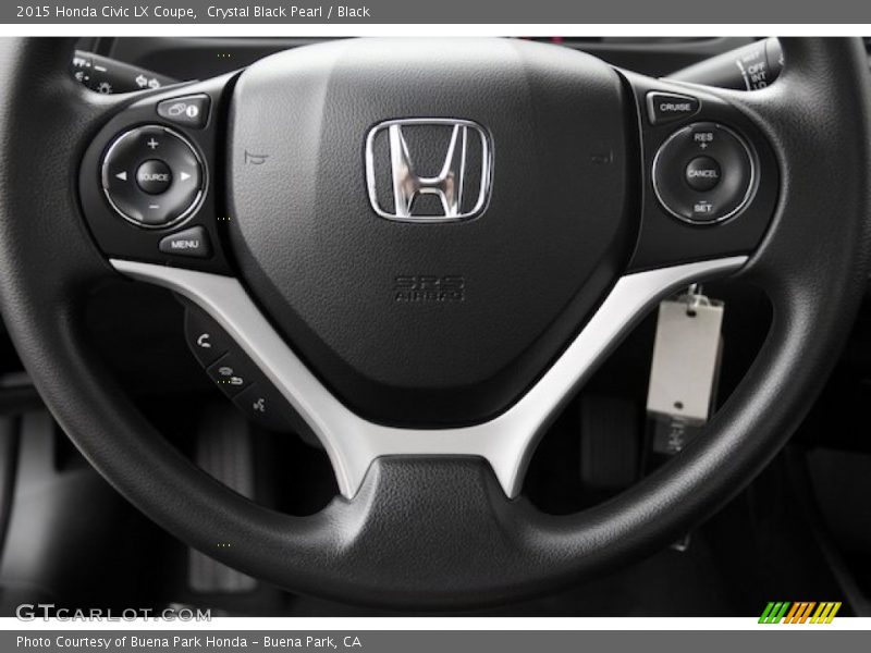 Crystal Black Pearl / Black 2015 Honda Civic LX Coupe