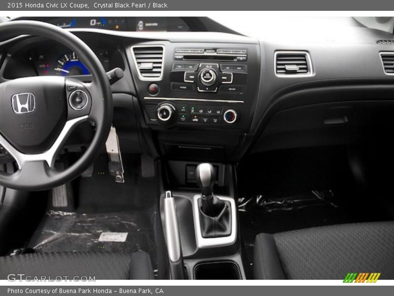 Crystal Black Pearl / Black 2015 Honda Civic LX Coupe