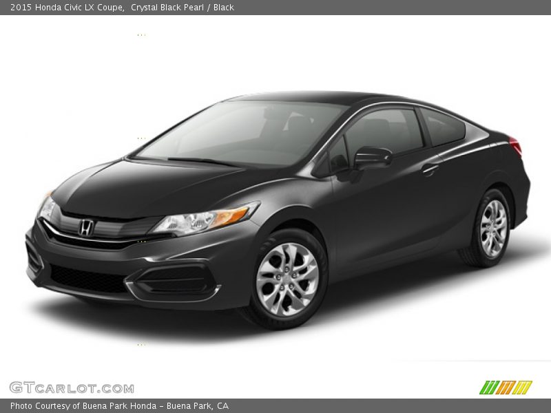Crystal Black Pearl / Black 2015 Honda Civic LX Coupe