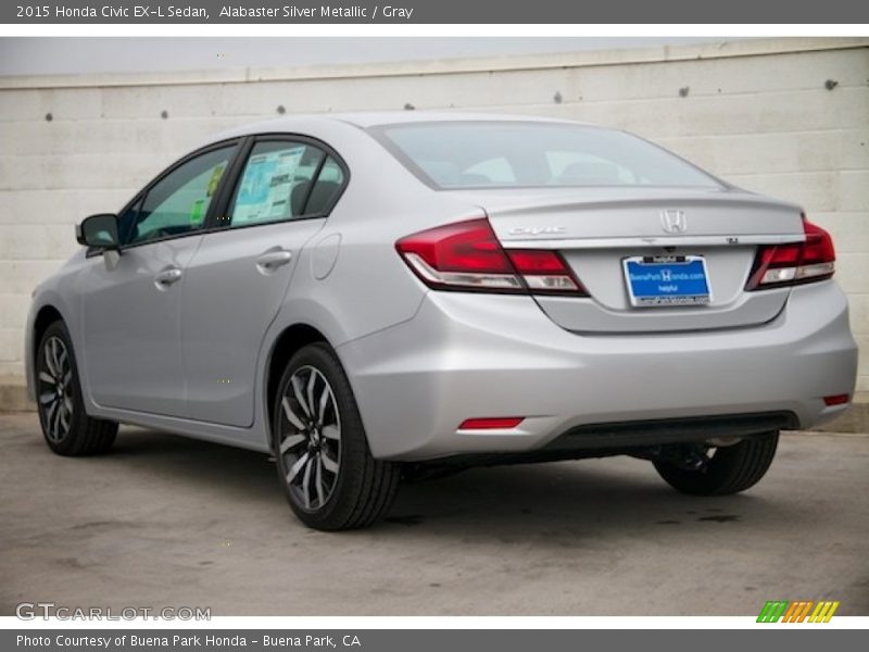 Alabaster Silver Metallic / Gray 2015 Honda Civic EX-L Sedan