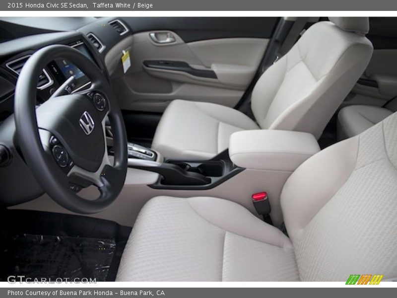 Taffeta White / Beige 2015 Honda Civic SE Sedan