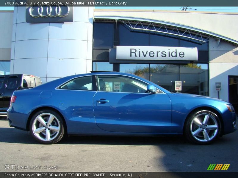 Aruba Blue Pearl Effect / Light Grey 2008 Audi A5 3.2 quattro Coupe