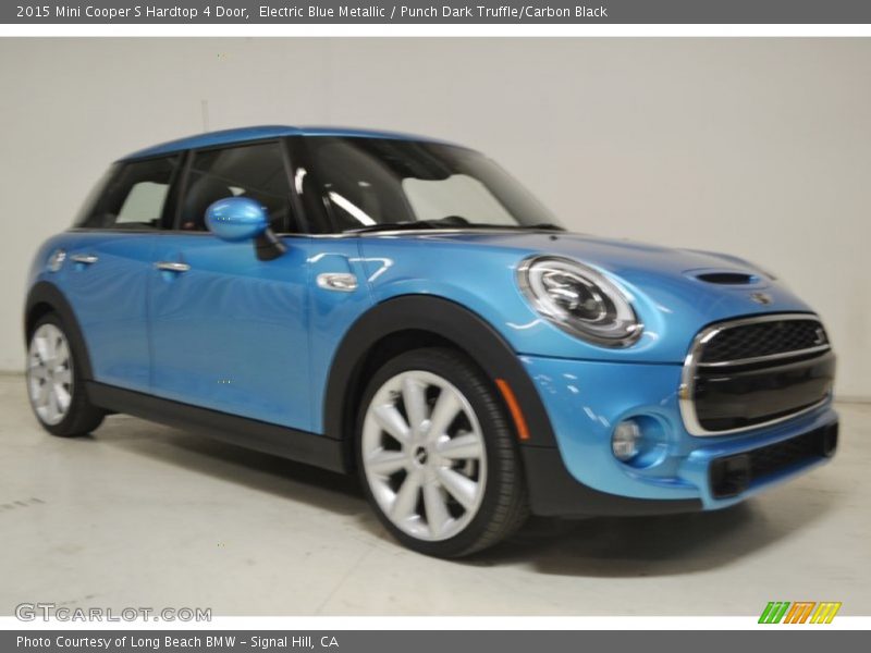 Electric Blue Metallic / Punch Dark Truffle/Carbon Black 2015 Mini Cooper S Hardtop 4 Door