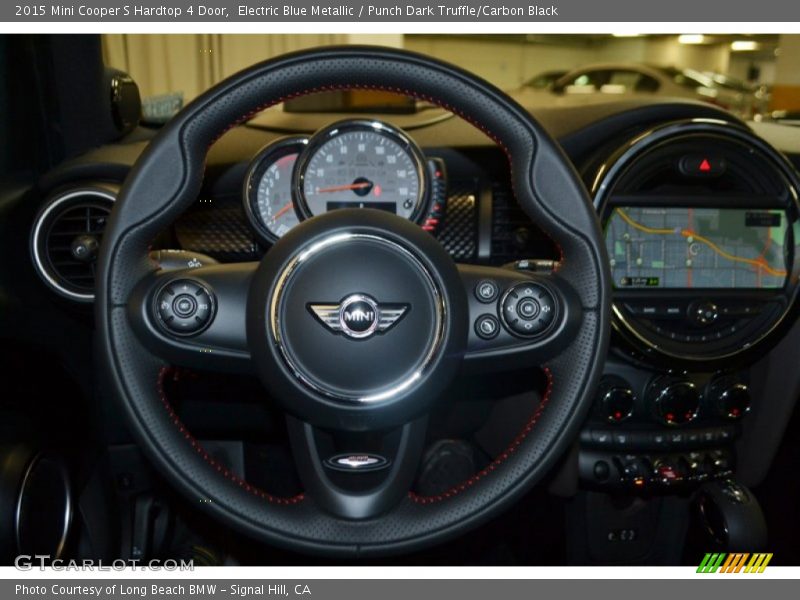 Electric Blue Metallic / Punch Dark Truffle/Carbon Black 2015 Mini Cooper S Hardtop 4 Door