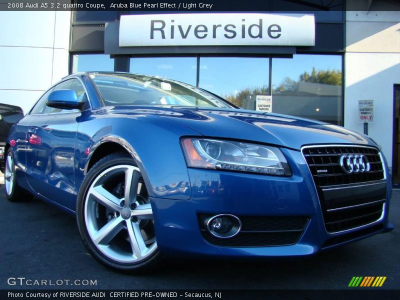 Aruba Blue Pearl Effect / Light Grey 2008 Audi A5 3.2 quattro Coupe