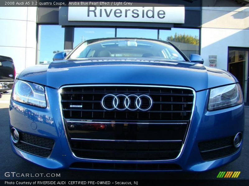 Aruba Blue Pearl Effect / Light Grey 2008 Audi A5 3.2 quattro Coupe