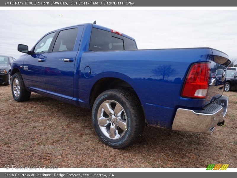 Blue Streak Pearl / Black/Diesel Gray 2015 Ram 1500 Big Horn Crew Cab