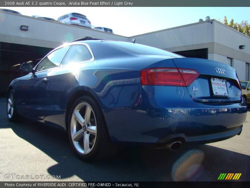 Aruba Blue Pearl Effect / Light Grey 2008 Audi A5 3.2 quattro Coupe