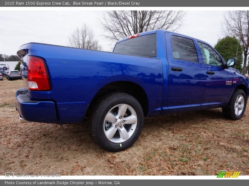 Blue Streak Pearl / Black/Diesel Gray 2015 Ram 1500 Express Crew Cab