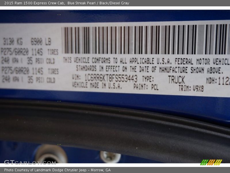 2015 1500 Express Crew Cab Blue Streak Pearl Color Code PCL