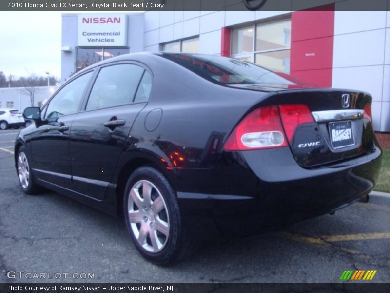 Crystal Black Pearl / Gray 2010 Honda Civic LX Sedan