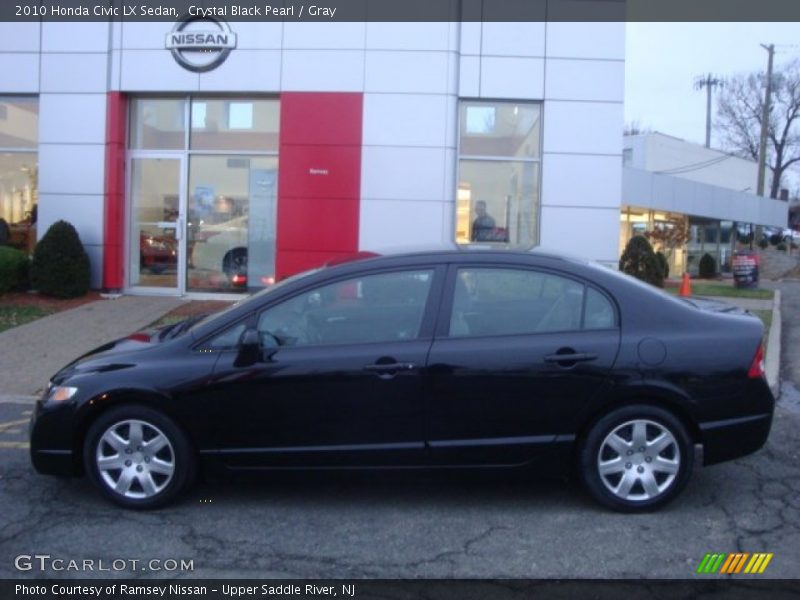 Crystal Black Pearl / Gray 2010 Honda Civic LX Sedan