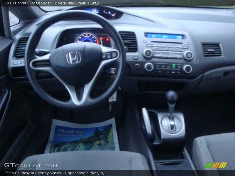 Crystal Black Pearl / Gray 2010 Honda Civic LX Sedan