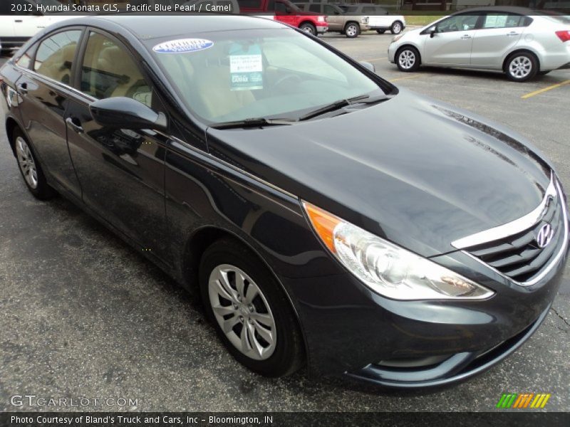 Pacific Blue Pearl / Camel 2012 Hyundai Sonata GLS